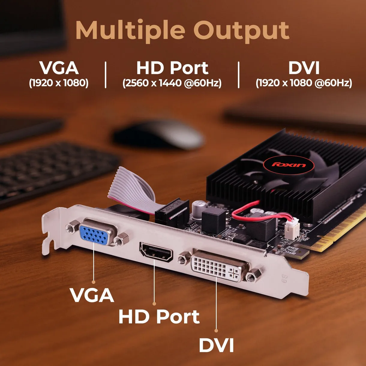 Foxin Nvidia Graphic Card GT740 4GB DDR3 with HDMI, DVI, VGA Port view 4